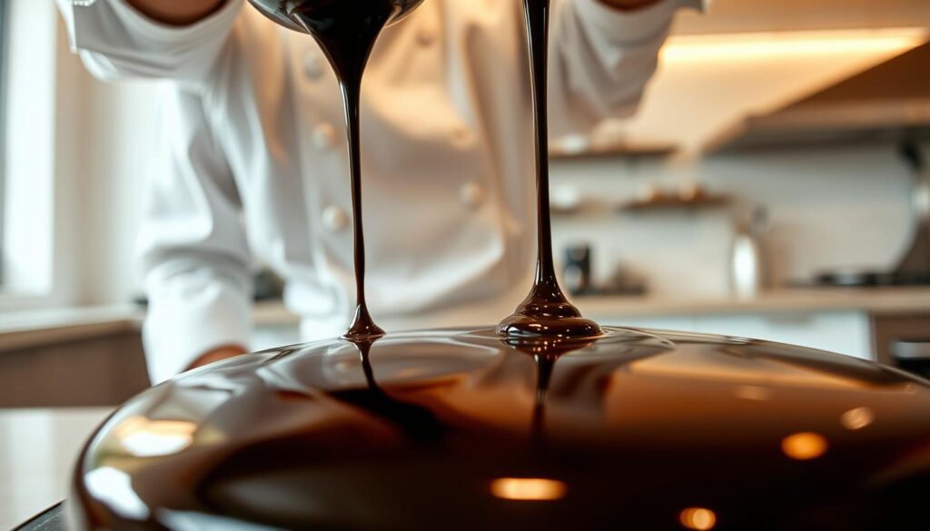 Chocolate Mirror Glaze Pouring Technique