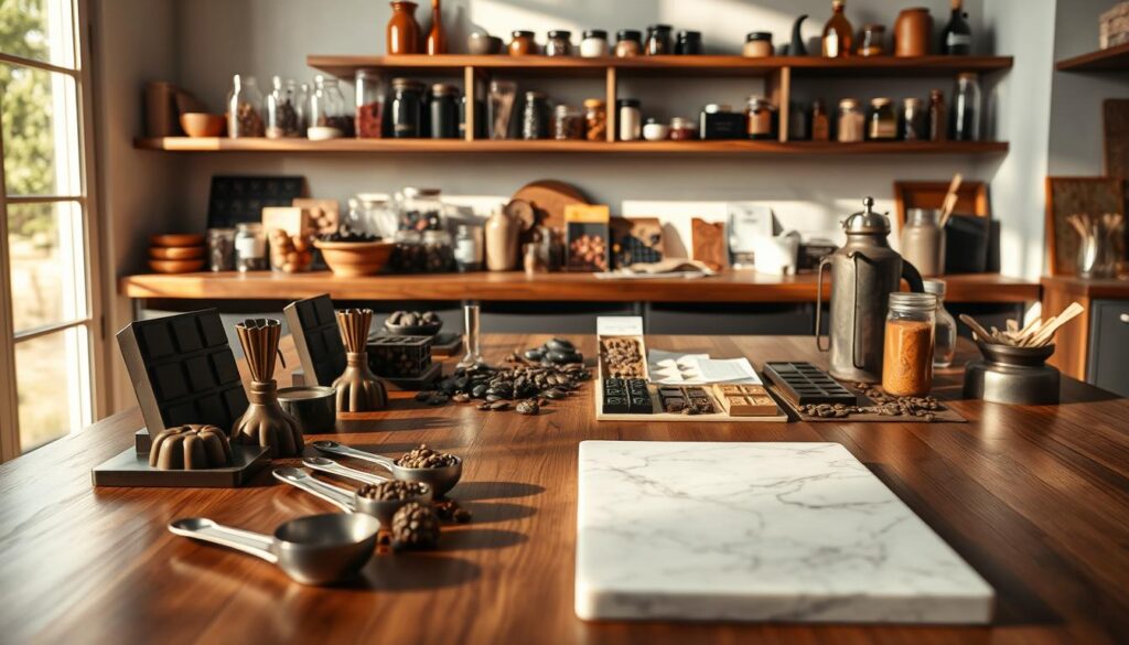 Clean Chocolate Workspace