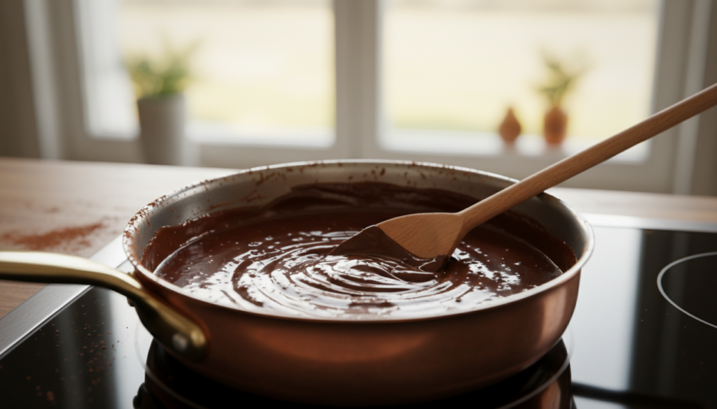High-fiber cocoa chocolate melting