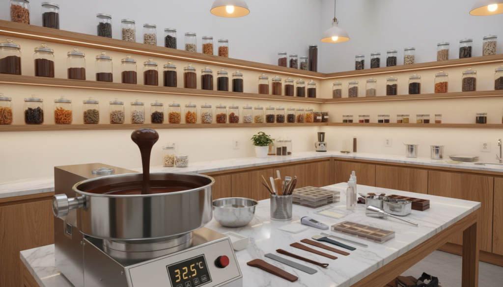 Tempering sugar-free chocolate equipment
