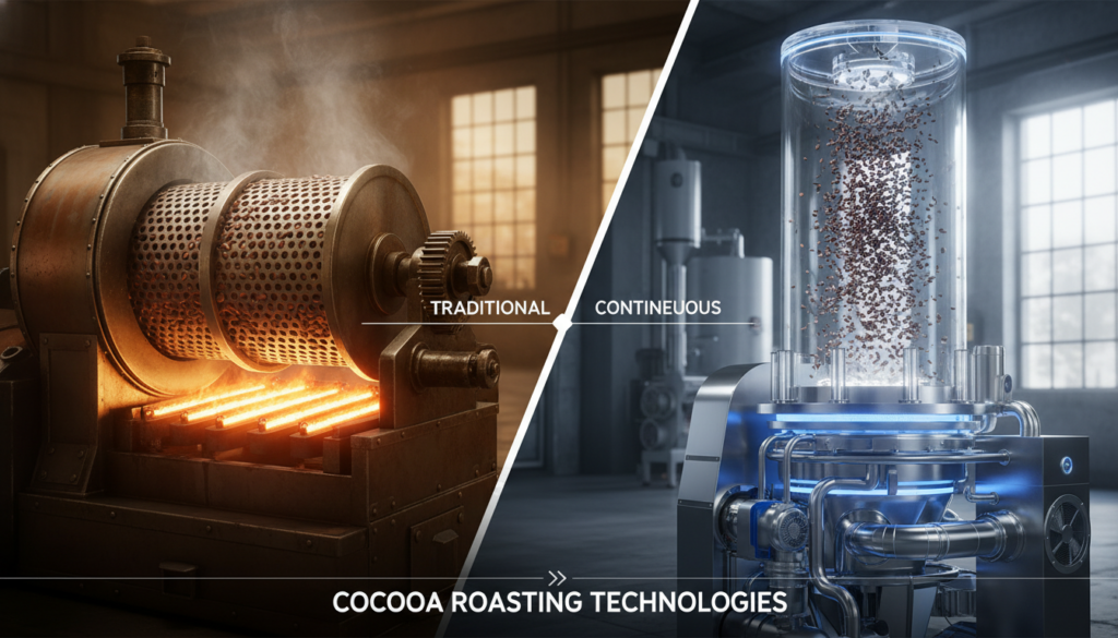 drum roaster vs continuous liquid bed systems