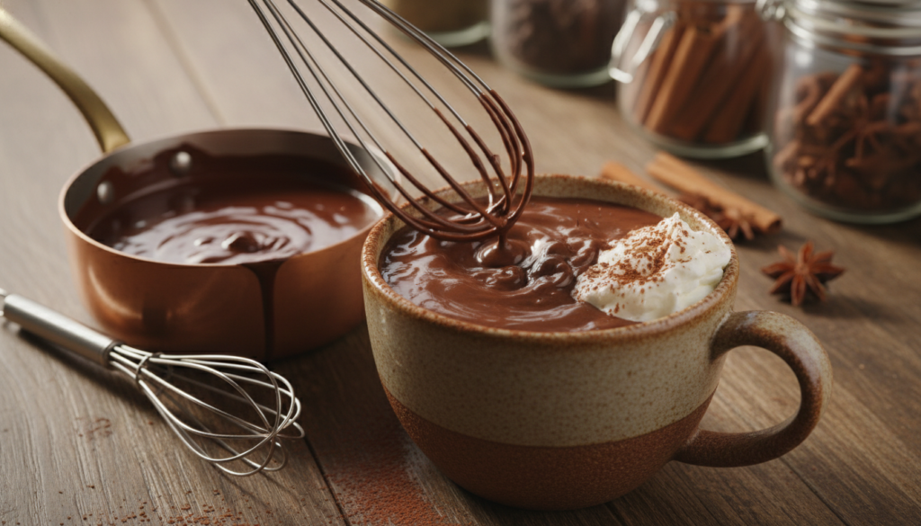 whisking technique for hot chocolate