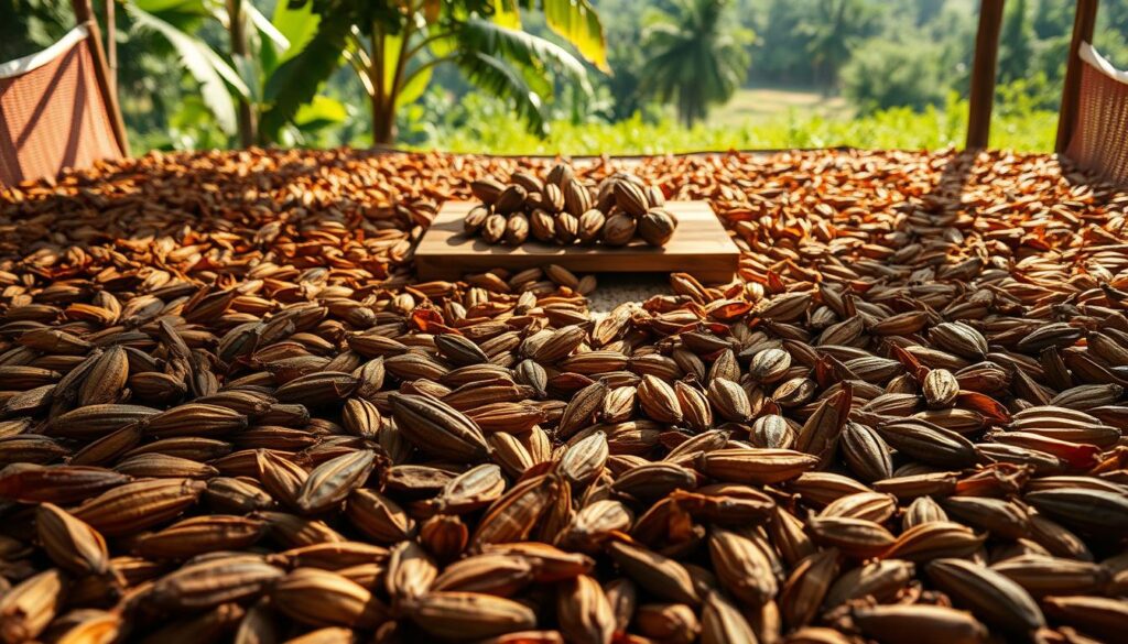 Cacao Pod Husks drying process