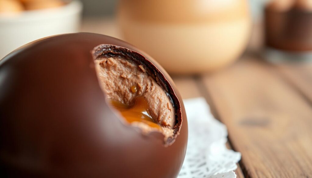 Chocolate sphere mousse texture Chocolate sphere mousse texture