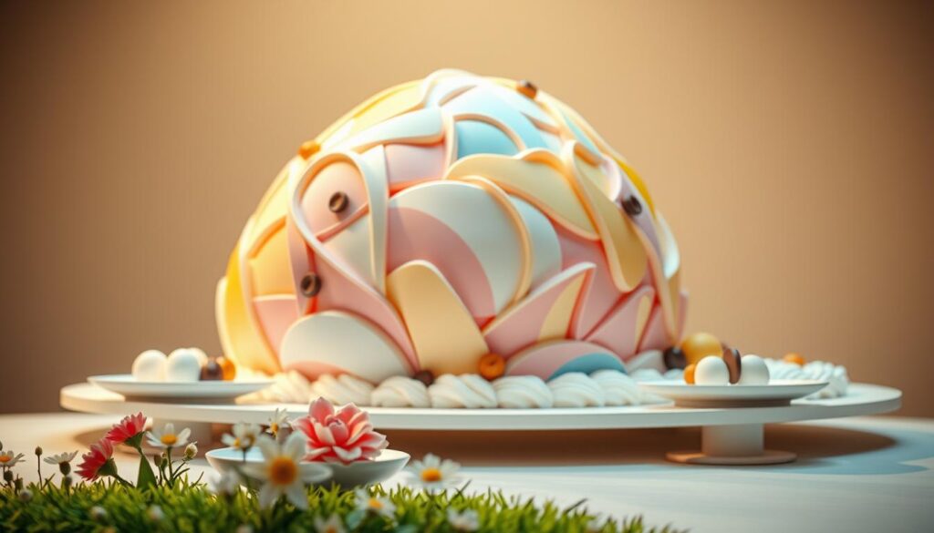modern pastry-inspired Easter sculpture modern pastry-inspired Easter sculpture